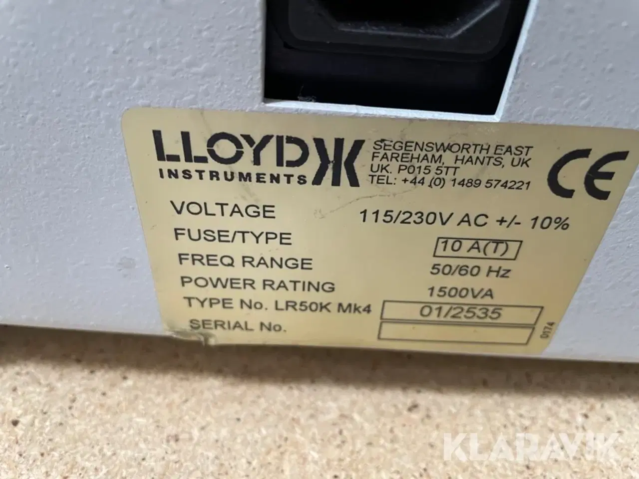 Billede 7 - materialeprøvningsmaskine Lloyd Instruments LR50K