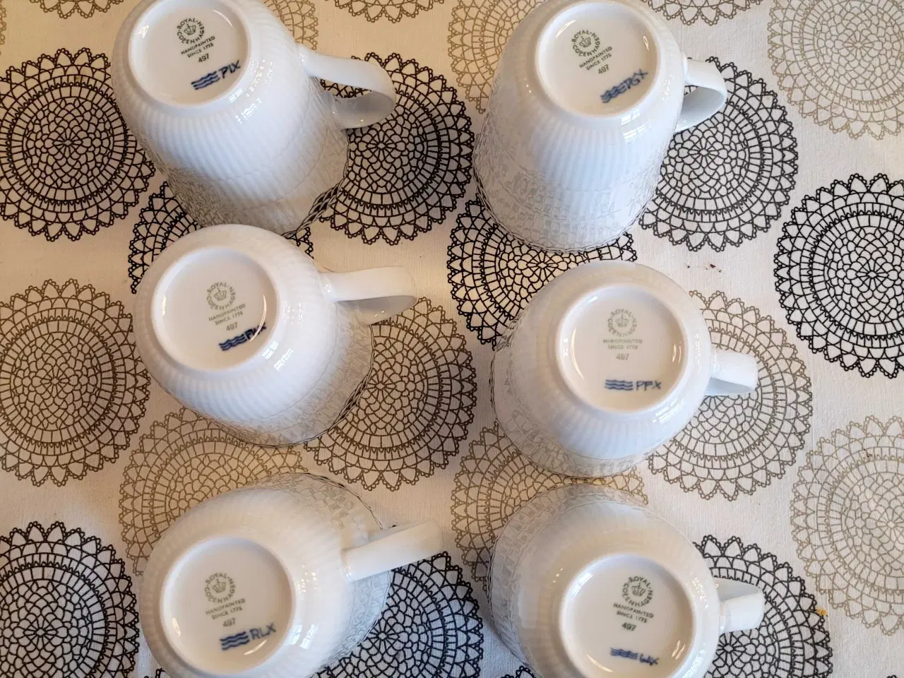 Billede 3 - Royal Copenhagen Sort Riflet Blonde krus – 6 stk.