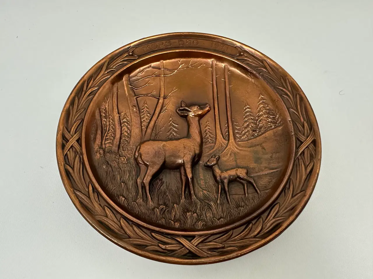 Billede 3 - Vintage bronze platte 'Mors dag 1971'