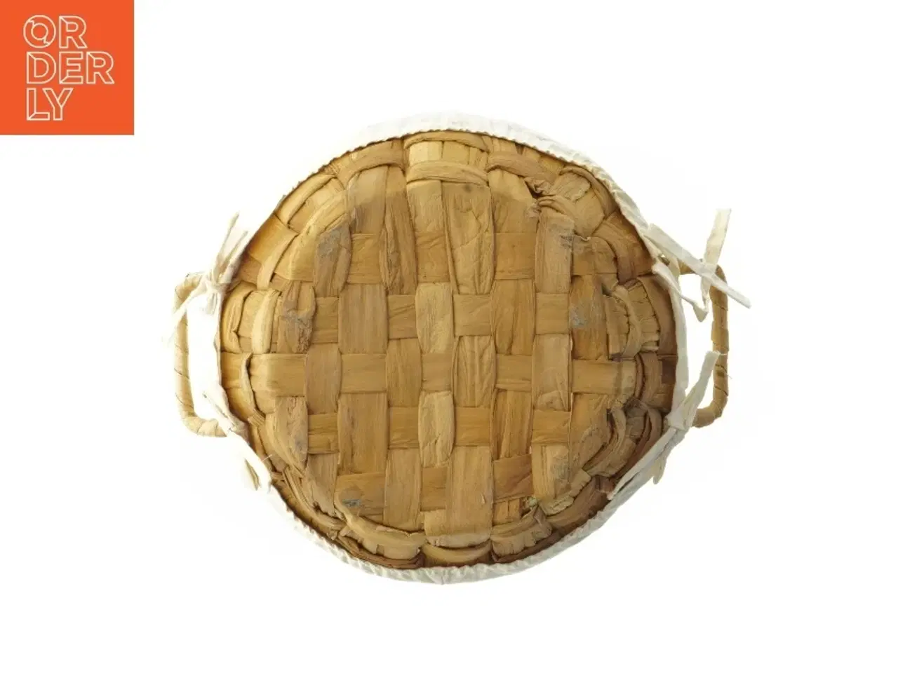 Billede 3 - Flettet kurv med stofindlæg (str. Ø 23 cm)