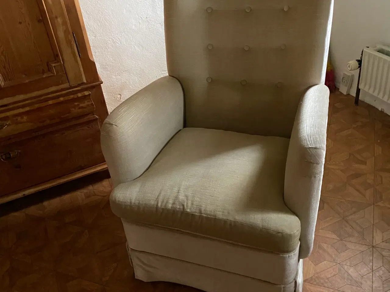 Billede 2 - Fin gammel velour lænestol