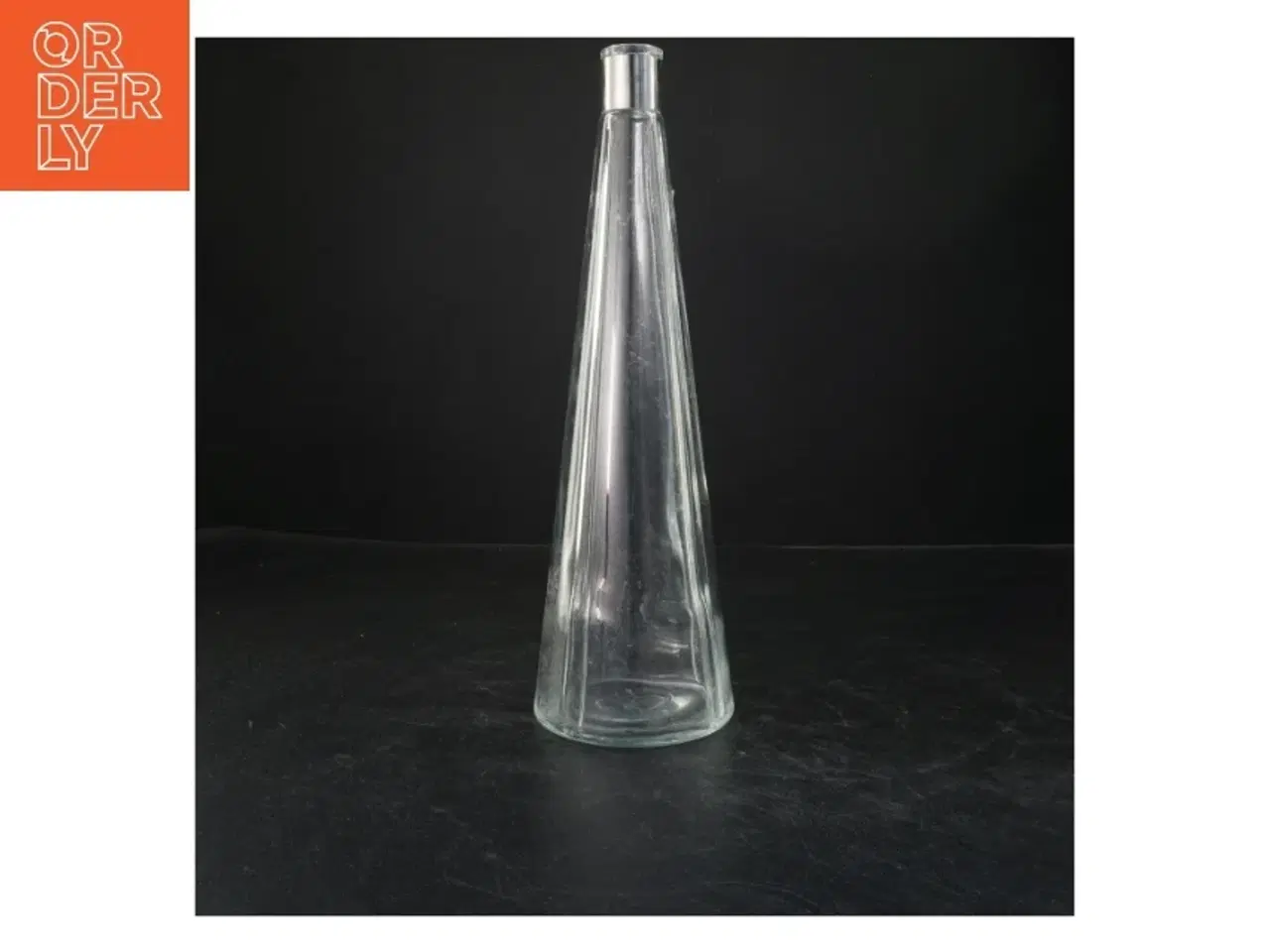 Billede 1 - Glasvase med metalkant fra Rosendahl (str. 34x10 cm)