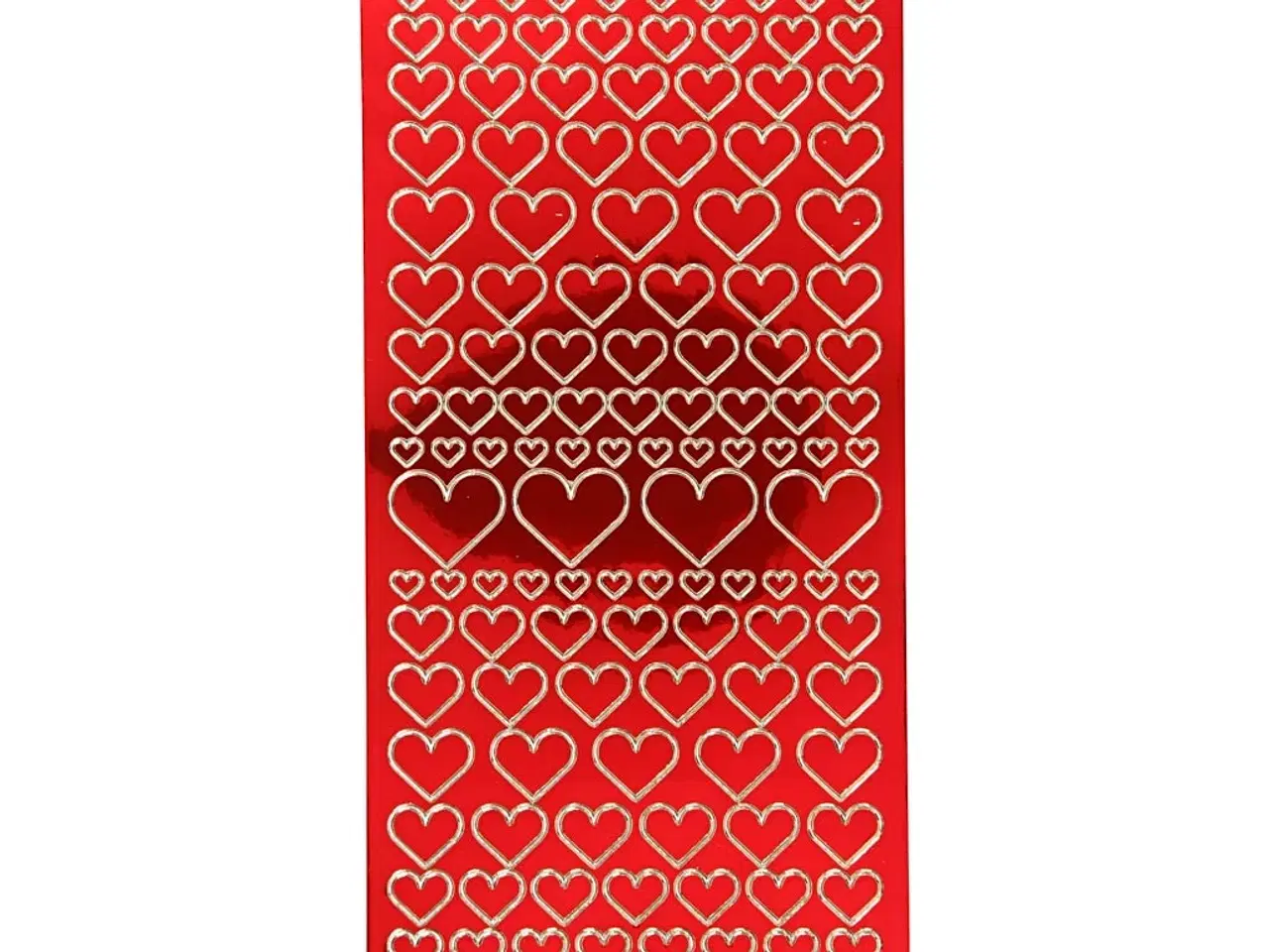 Billede 1 - Stickers, hjerter, ark 10x23 cm, transparent rød, 1 ark