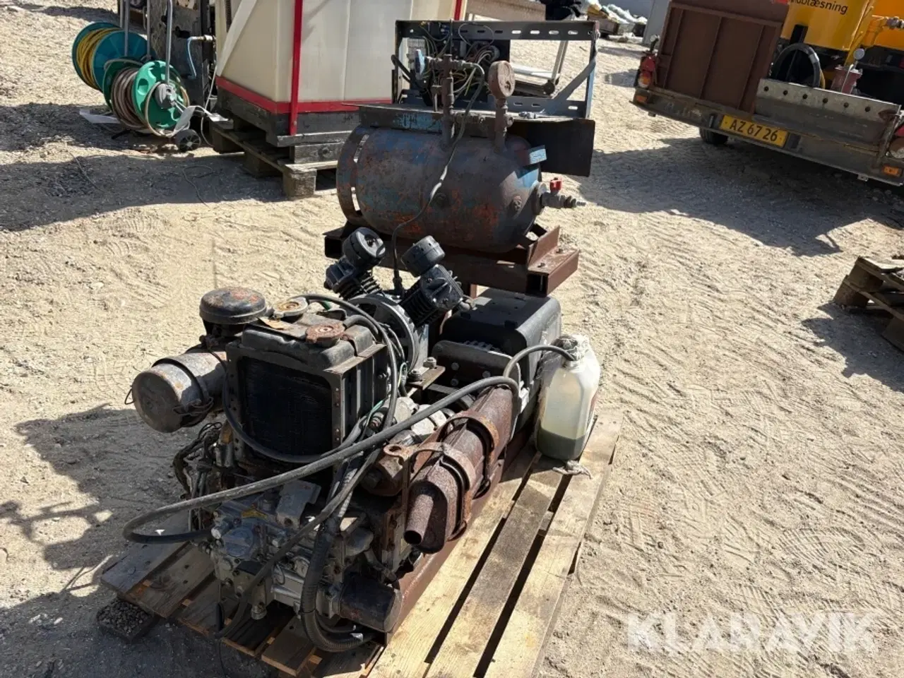 Billede 6 - Kombineret kompressor og generator på ramme hjemmebygget
