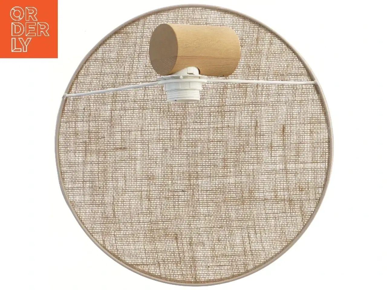 Billede 1 - Væglampe med stofskærm (str. Ø 35 cm)