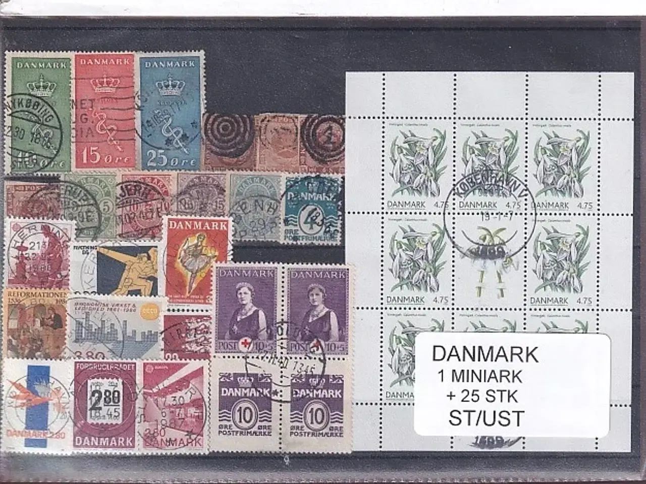 Billede 1 - Danmark Samling - 1 Miniark + 25 Stk. Stemplet/Ustemplet
