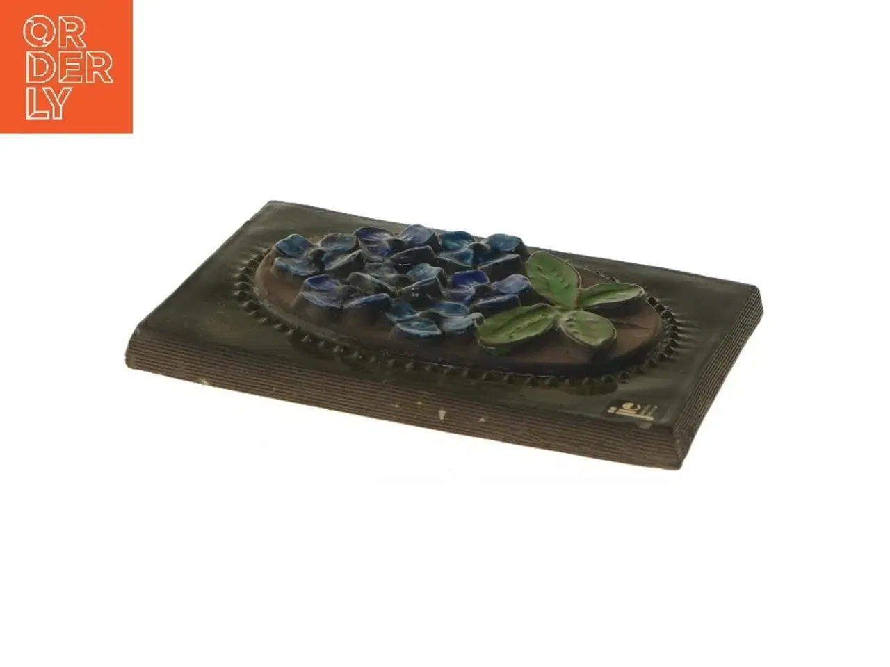 Billede 3 - Keramisk vægplakette med blomster fra TT eller IIC (str. 16x12 cm)