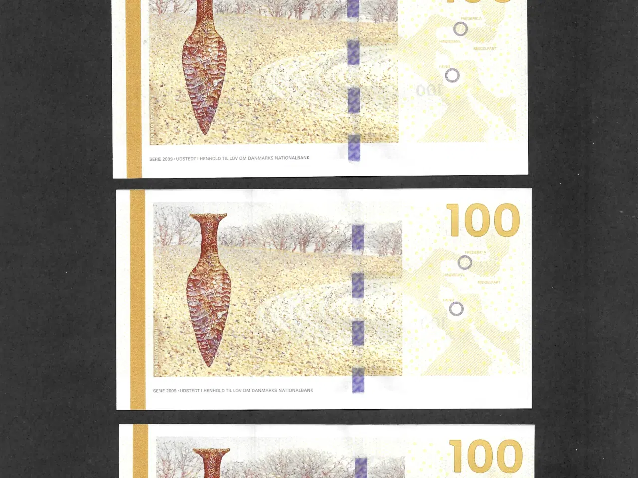 Billede 2 - 100 kr. sedler i samme serie kv. 0