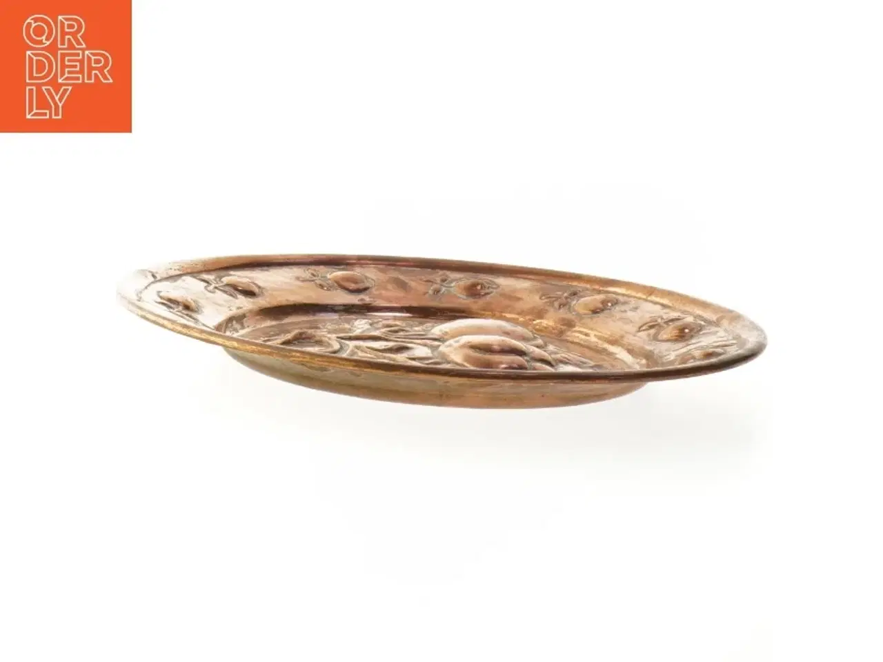 Billede 3 - Kobber fad med æble motiv(str. Ø 32x2,5 cm) (str. Ø 32x2,5 cm)