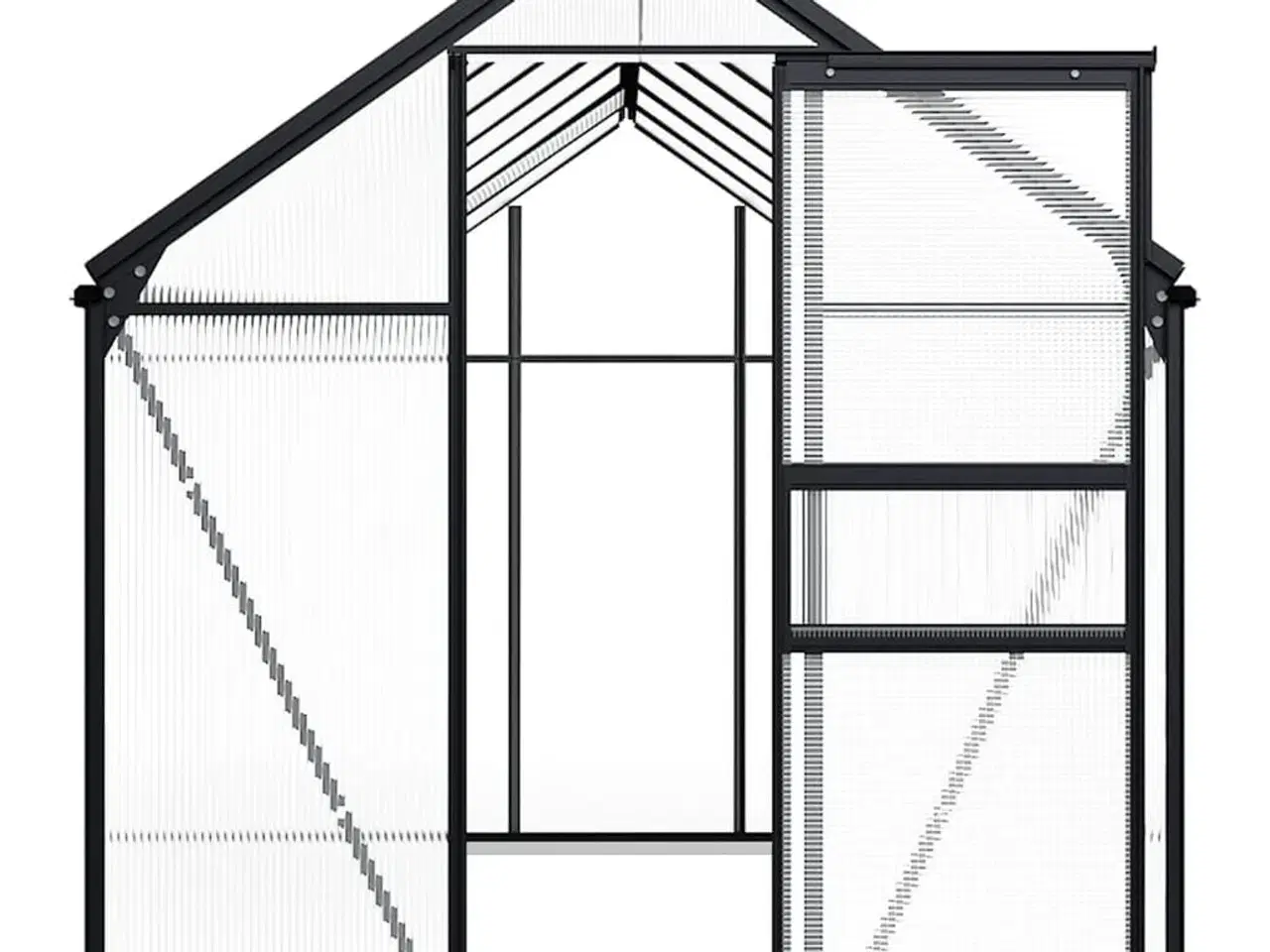Billede 4 - Drivhus med fundamentramme 8,17 m² aluminium antracitgrå