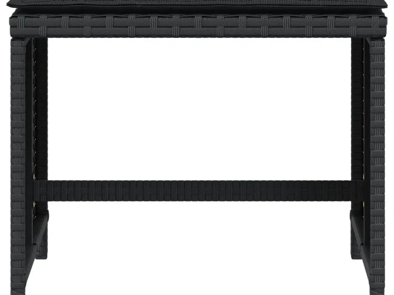 Billede 5 - Haveskammel med hynder 4 stk. 40x40x35 cm polyrattan sort