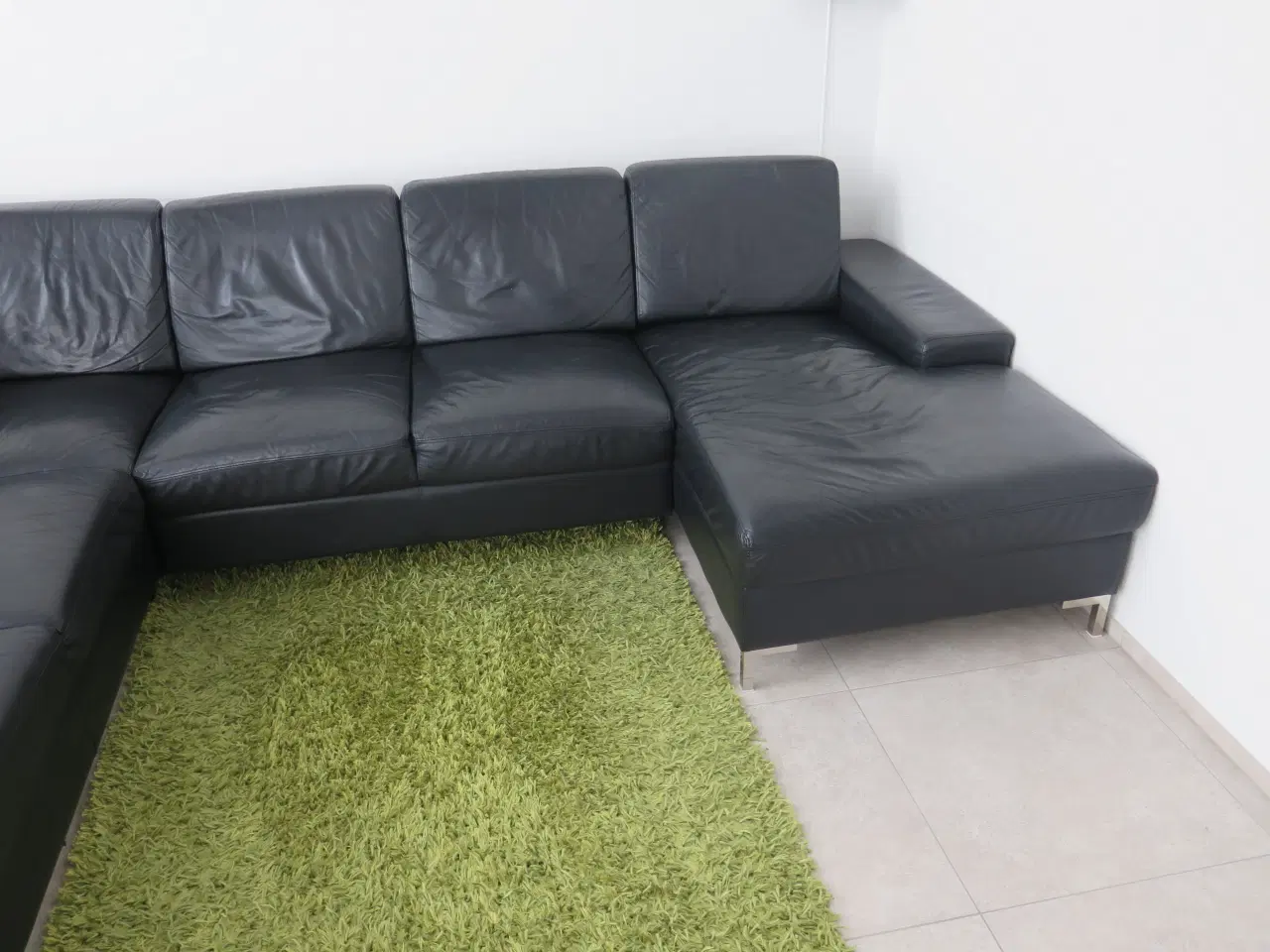 Billede 2 - Lædersofa med chaiselong