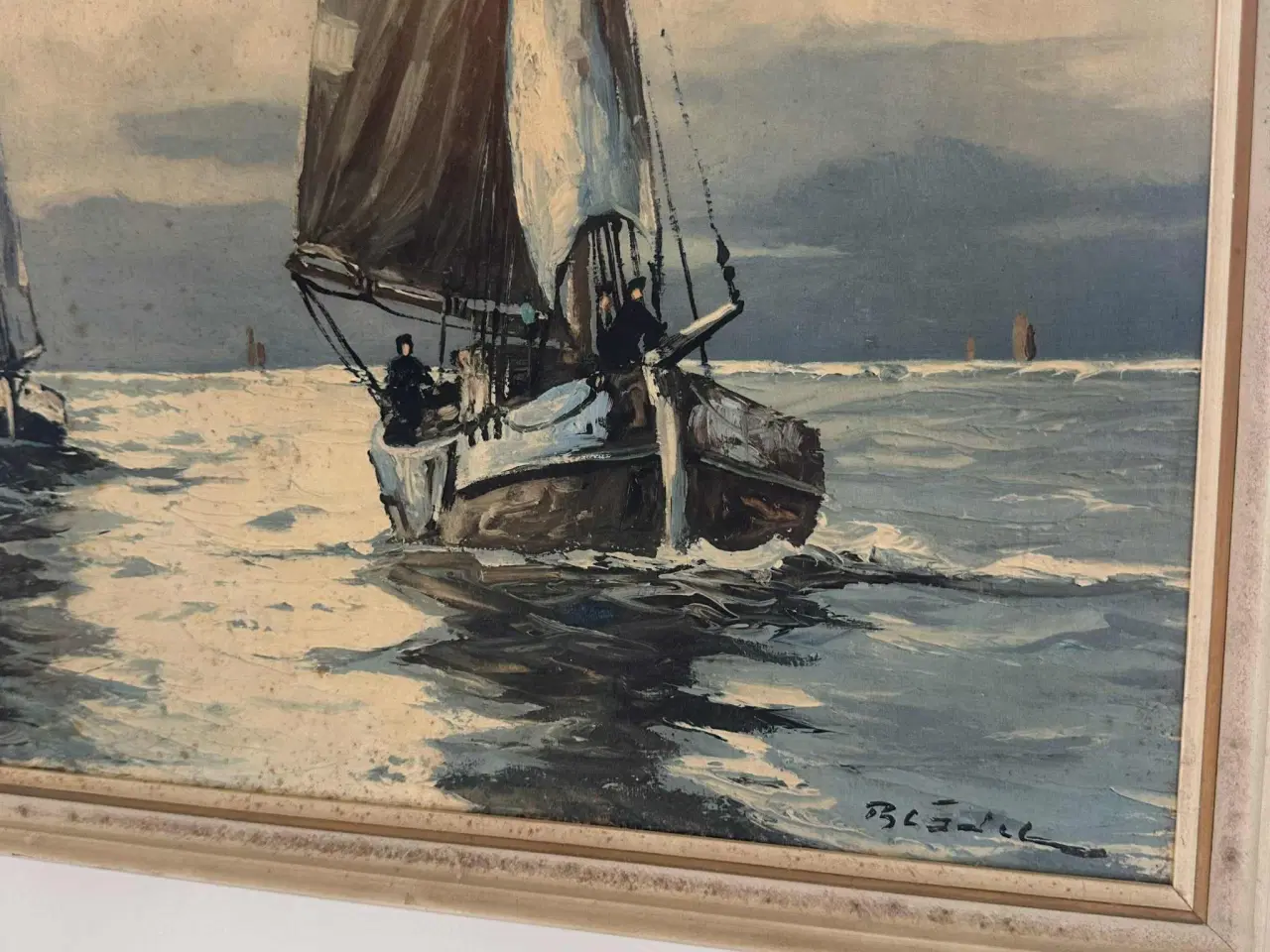 Billede 3 - Print af maleri – Sejlbåde på havet