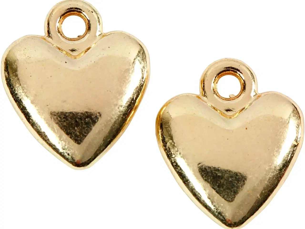 Billede 1 - Hjertevedhæng, str. 13x15 mm, forgyldt, 10stk./ 1 pk.