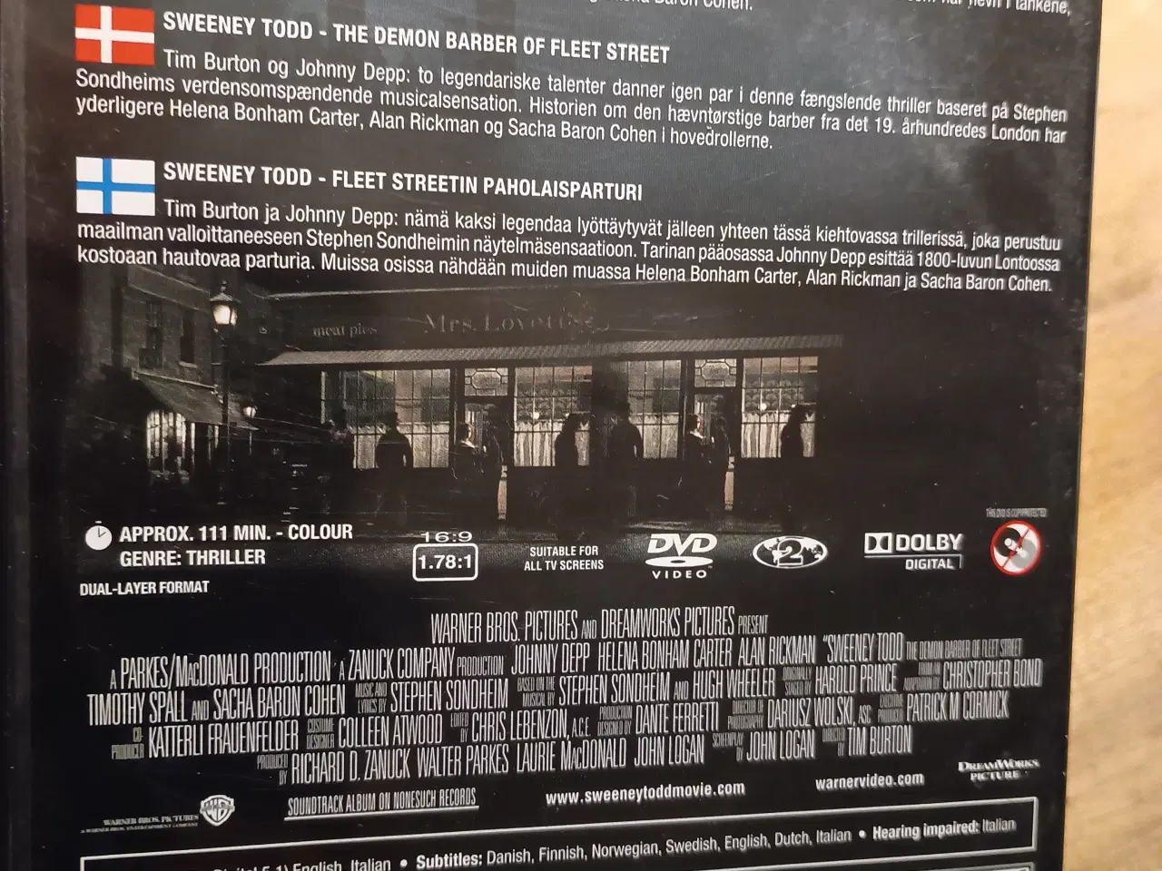 Billede 2 - Sweeney Todd på DVD.