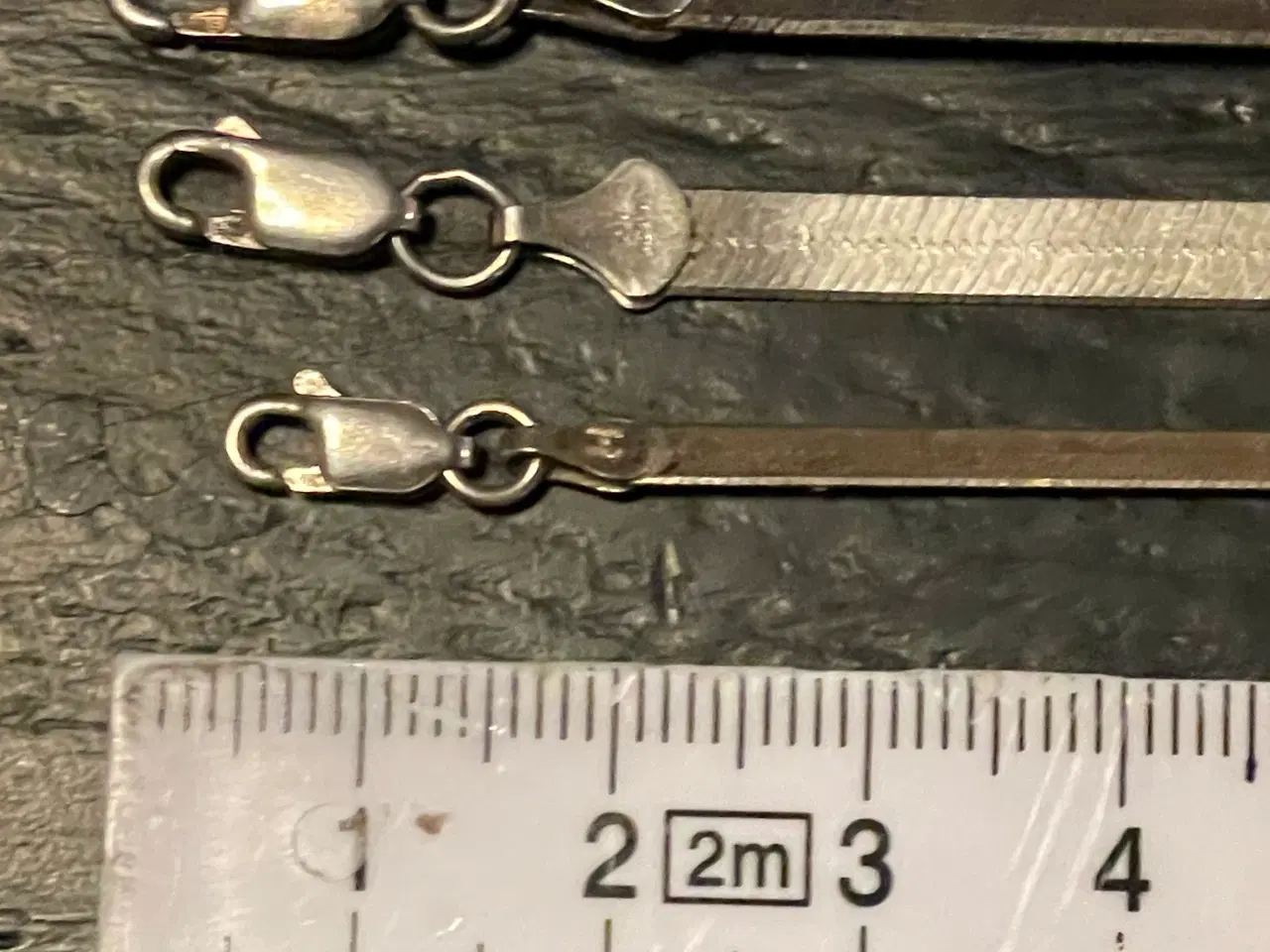 Billede 5 - Tre 925 sølv Herringbone halskæder