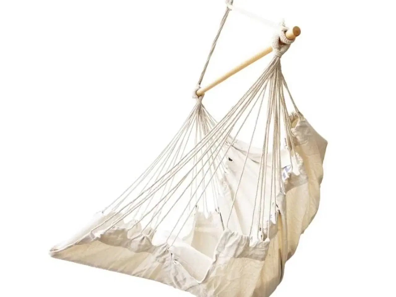 Billede 3 - Hængekøje-stol med fodstøtte – boho loungestol 130 cm, beige