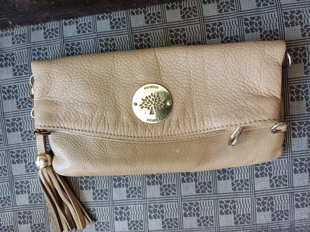 Billede 1 - Beige læder clutch