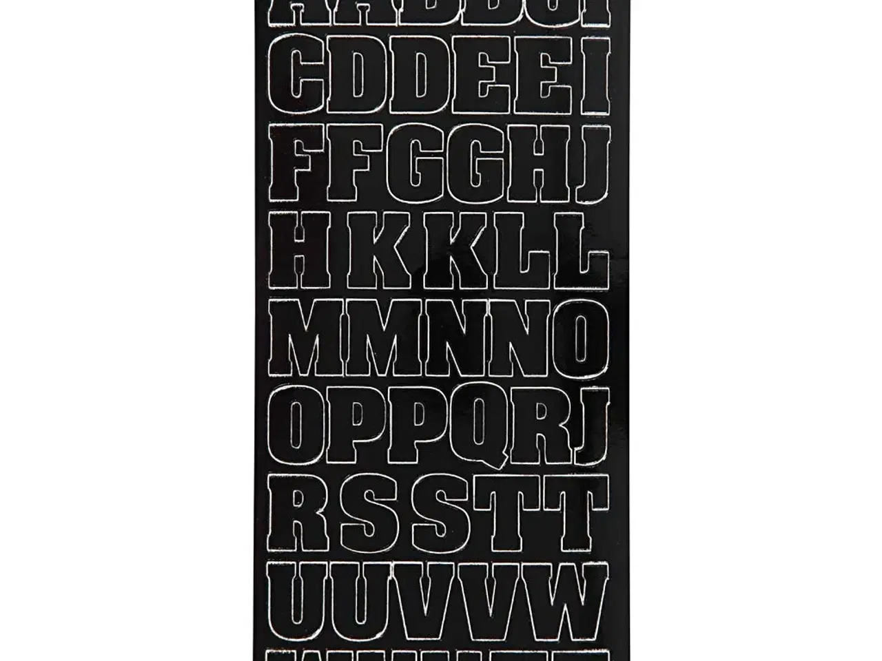 Billede 1 - Stickers, store bogtaver, kapitæler, ark 10x23 cm, sort, 1 ark