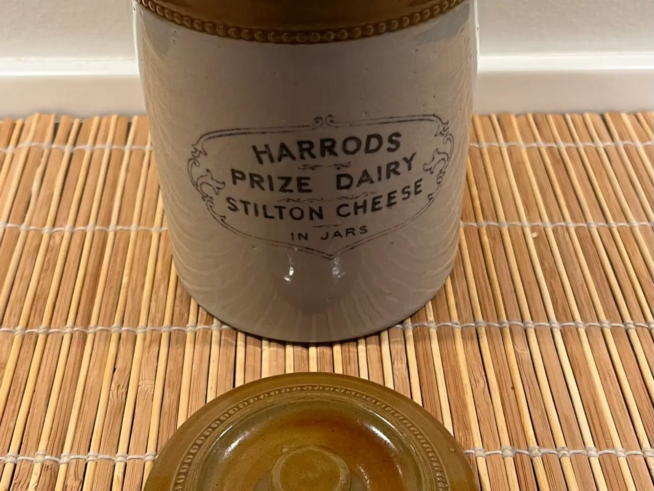 Billede 1 - Harrods Prize Dairy Stilton Cheese keramik krukke