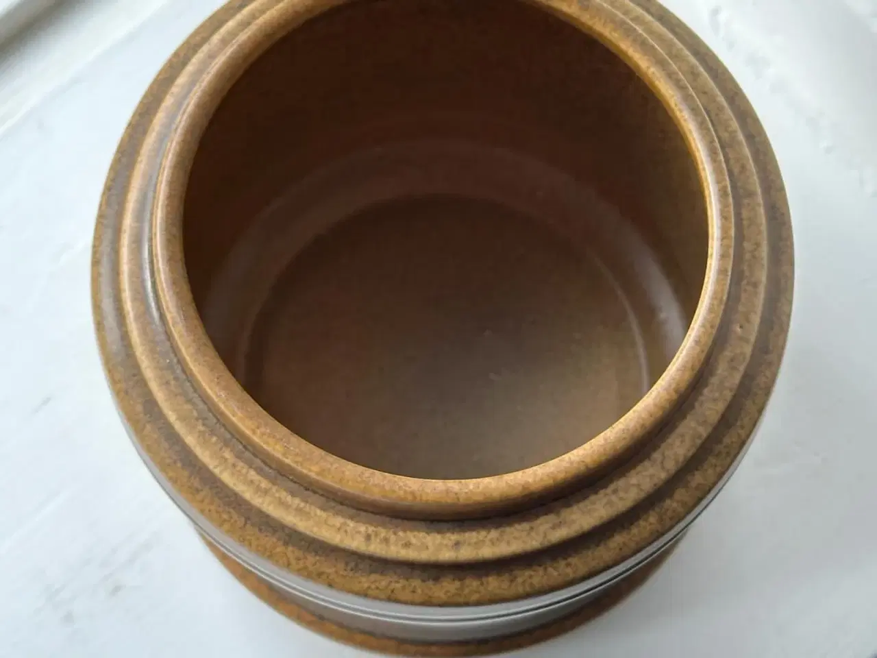 Billede 6 - Keramikkrukke m harepelsglasur