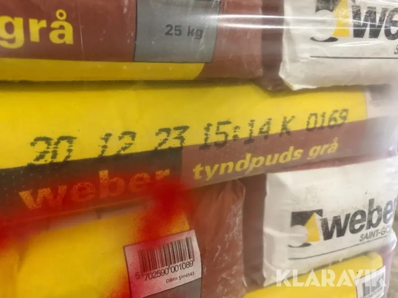 Billede 7 - Tyndpudsmørtel Weber, Saint-Gobain Grå 2502-Y 0-1 mm, 42 poser