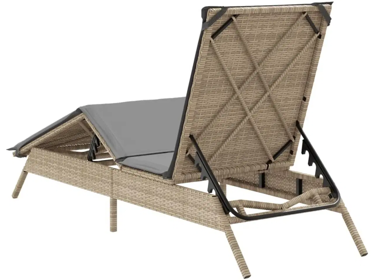Billede 6 - Liggestol med hynde polyrattan beige