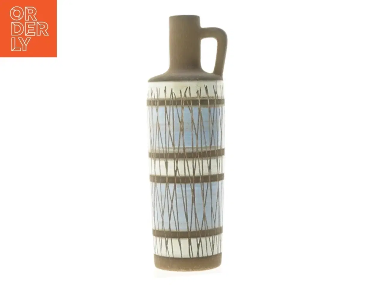 Billede 1 - Keramik vase kande med hank (str. 21,5 x 6,5 cm)