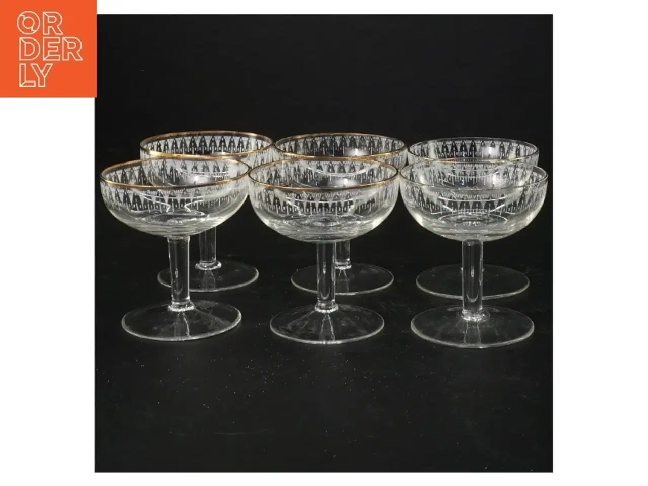 Billede 2 - Champagneskåle med guldtrim (str. 7,5 cm)