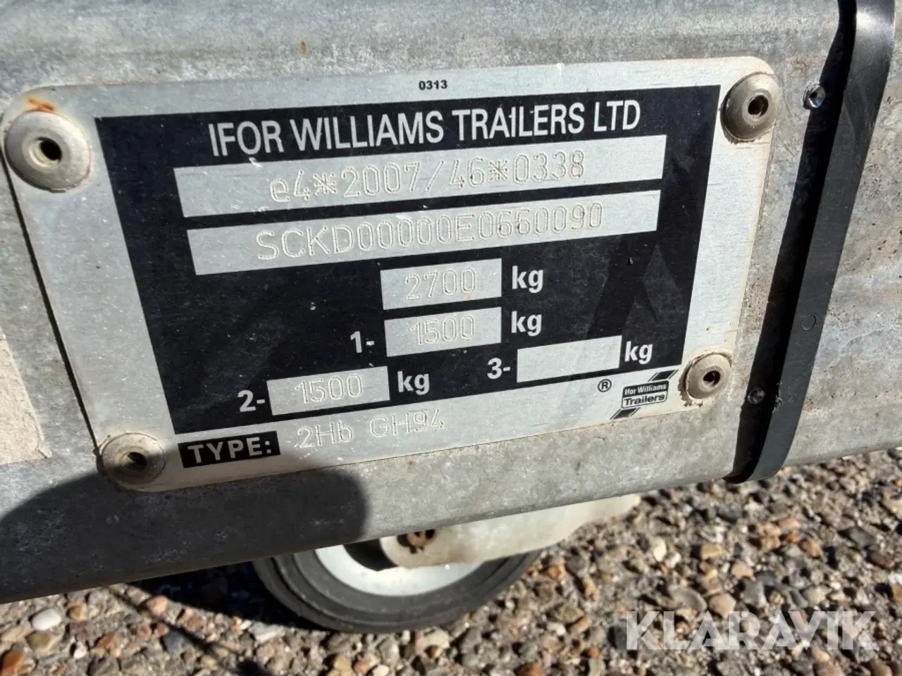 Billede 5 - Maskintrailer Ifor Williams GH94-s - 2700kg med bremser