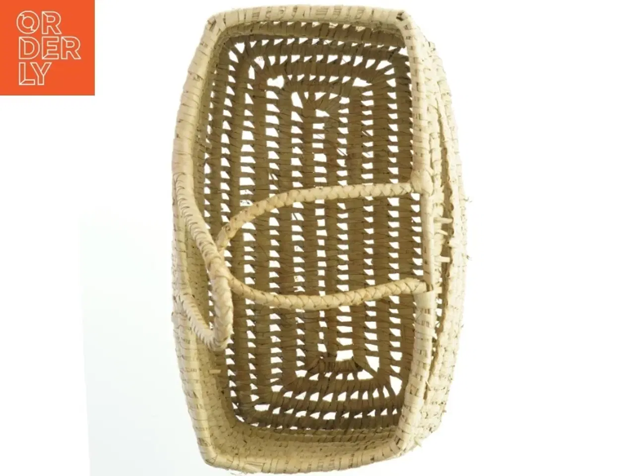 Billede 3 - Flettet kurvetaske med håndtag (str. 40x25x30 cm)
