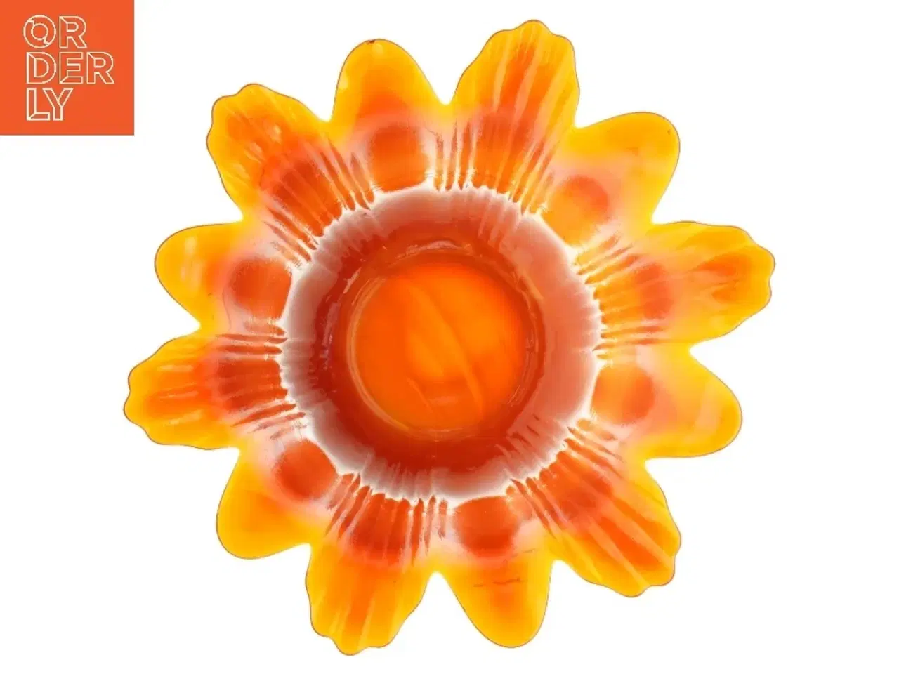 Billede 3 - Gennemsigtig orange solsikkevase (str. 11 x 17 cm)