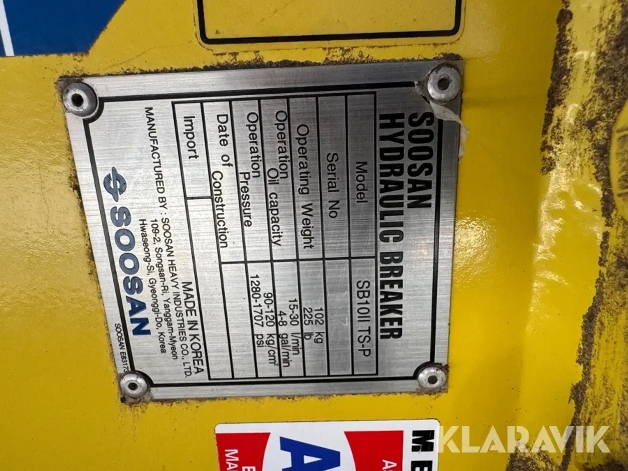 Billede 4 - Hydralick hammer Soosan SB 10 || TS-P