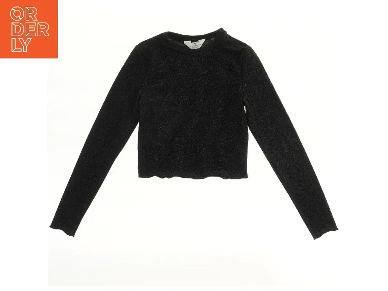 Billede 2 - Langærmet sort bluse fra H&M (str. 158)