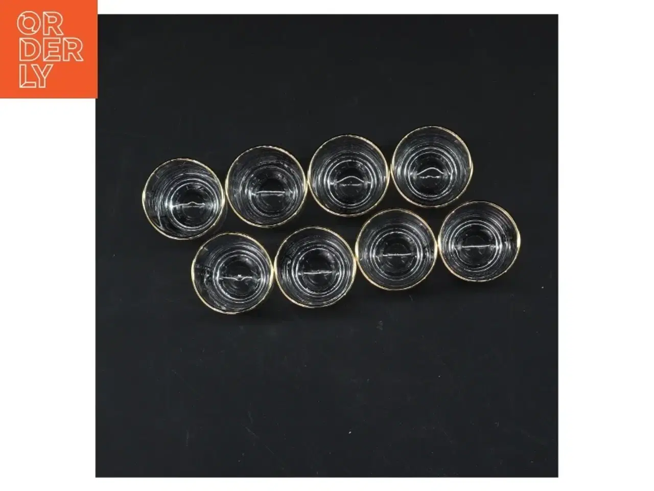 Billede 2 - Drikkeglas med guldkant (str. 8 styk. y. 4 cm længde. 4,5 cm)