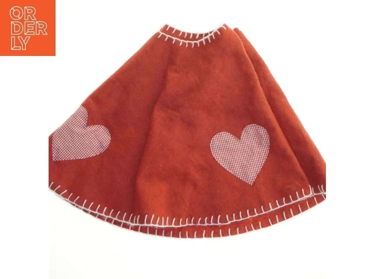 Billede 1 - Rødt juletræstæppe med hjerter (str. Ø 87 cm)