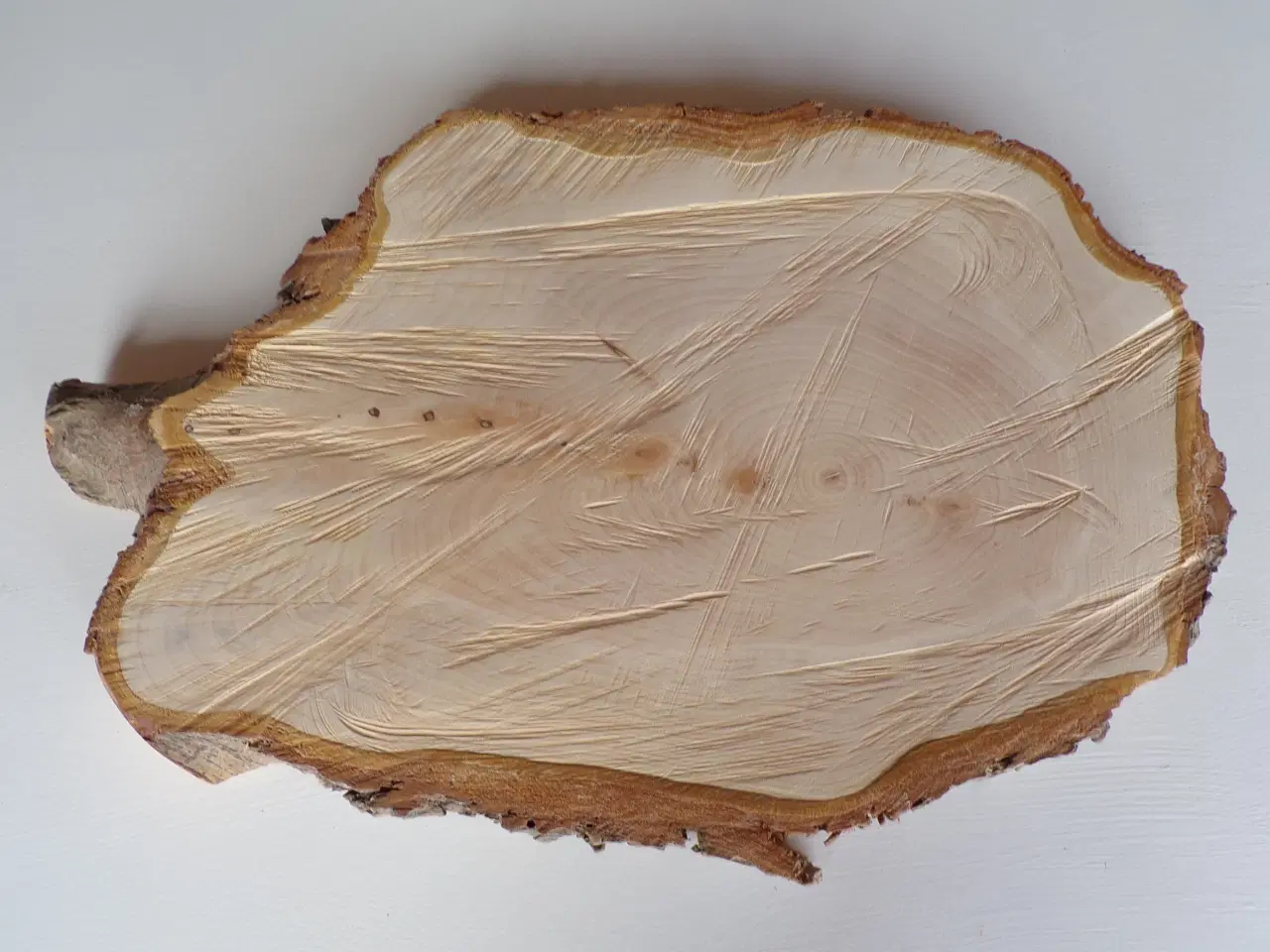 Billede 1 - NY Thuja Træskive med bark 44 cm lang