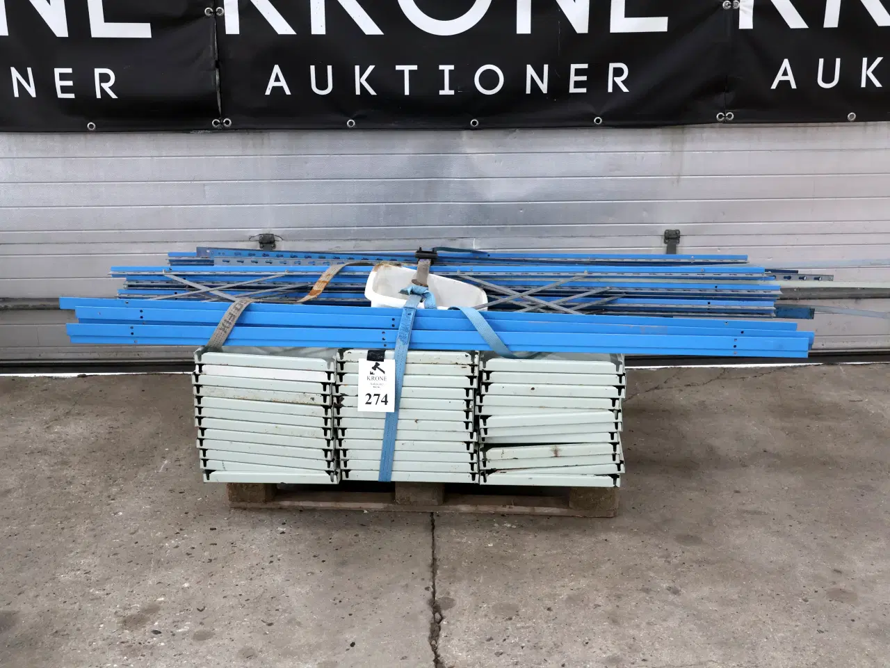 Billede 1 -  Lagerreol m/10 stk gavle