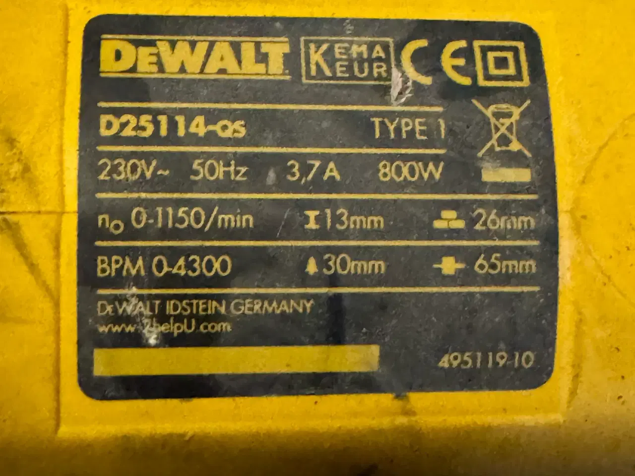 Billede 5 - DEWALT D25114K slagboremaskinen