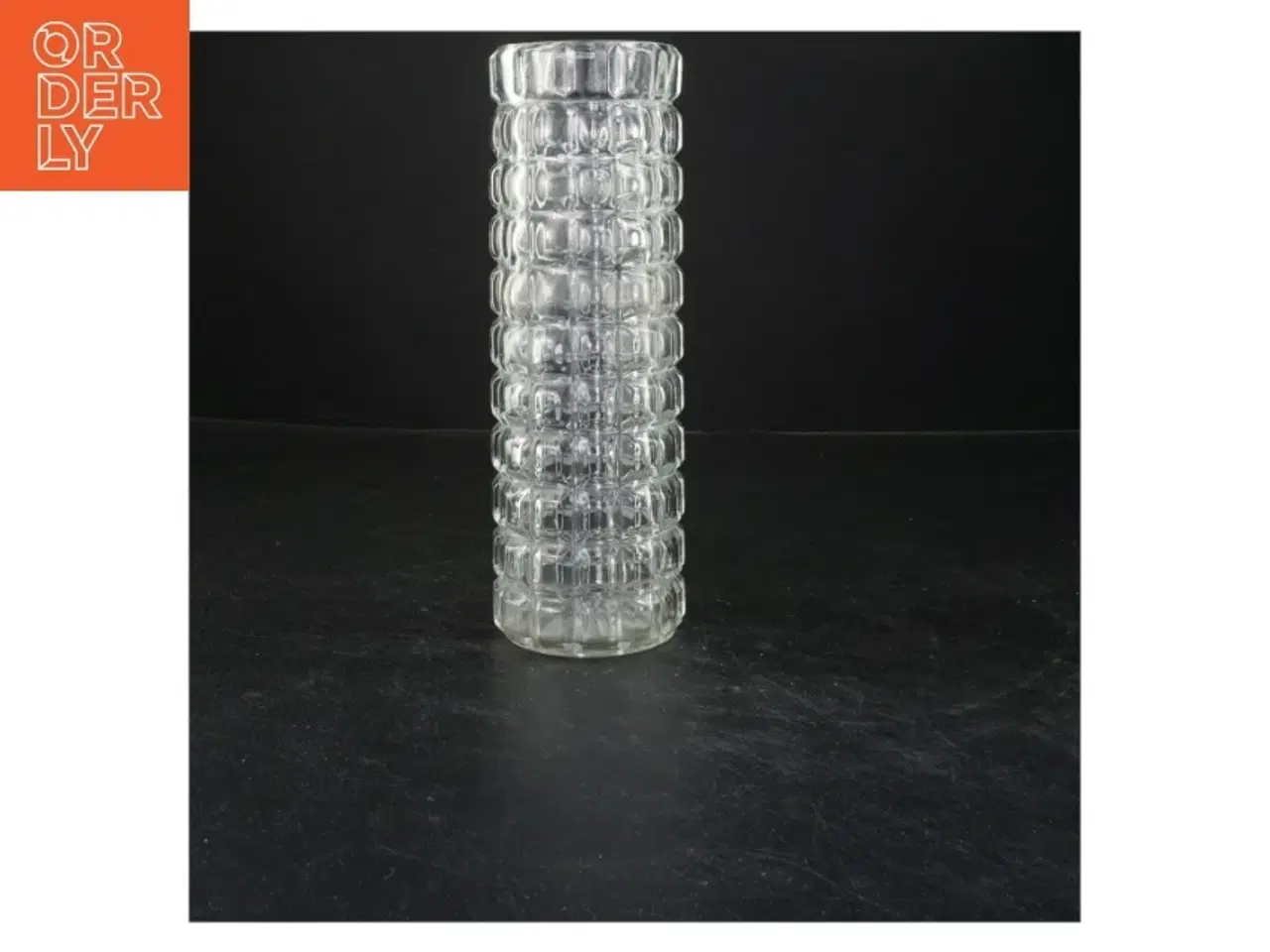 Billede 1 - Glasvase med riller (str. 24x8 cm)