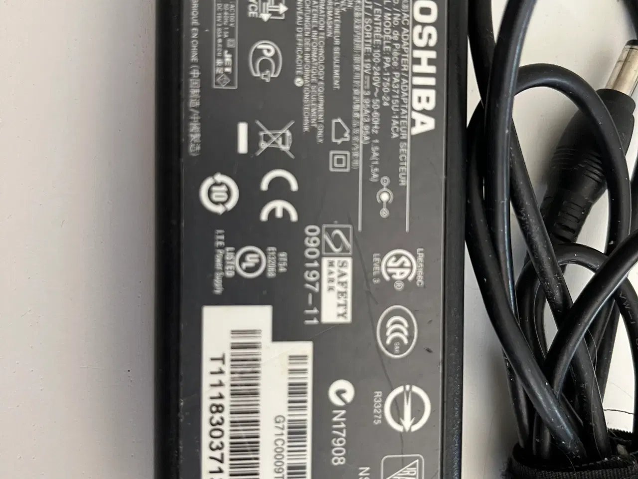 Billede 4 - Toshiba Ac adapter lader kabel 