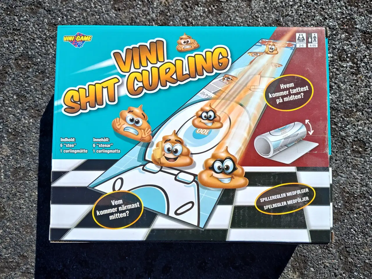 Billede 1 - Shit Curling Brætspil Vini Game