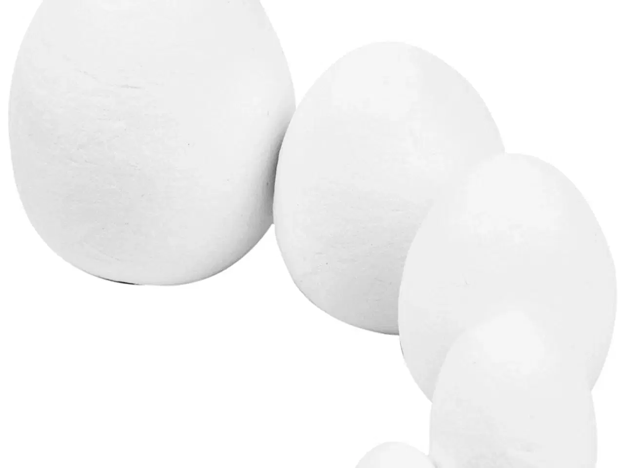 Billede 1 - Hvide vatæg, 200 stk. i størrelser 12-47 mm