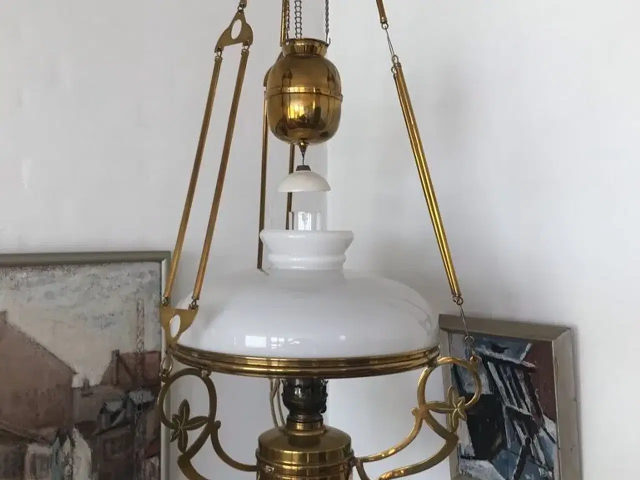 Billede 1 - Antik    Messing lampe