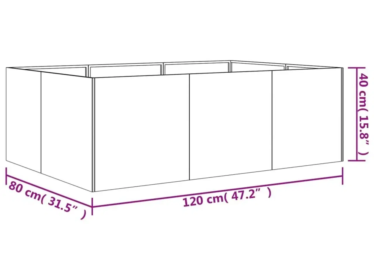 Billede 6 - Højbed 120x80x40 cm cortenstål