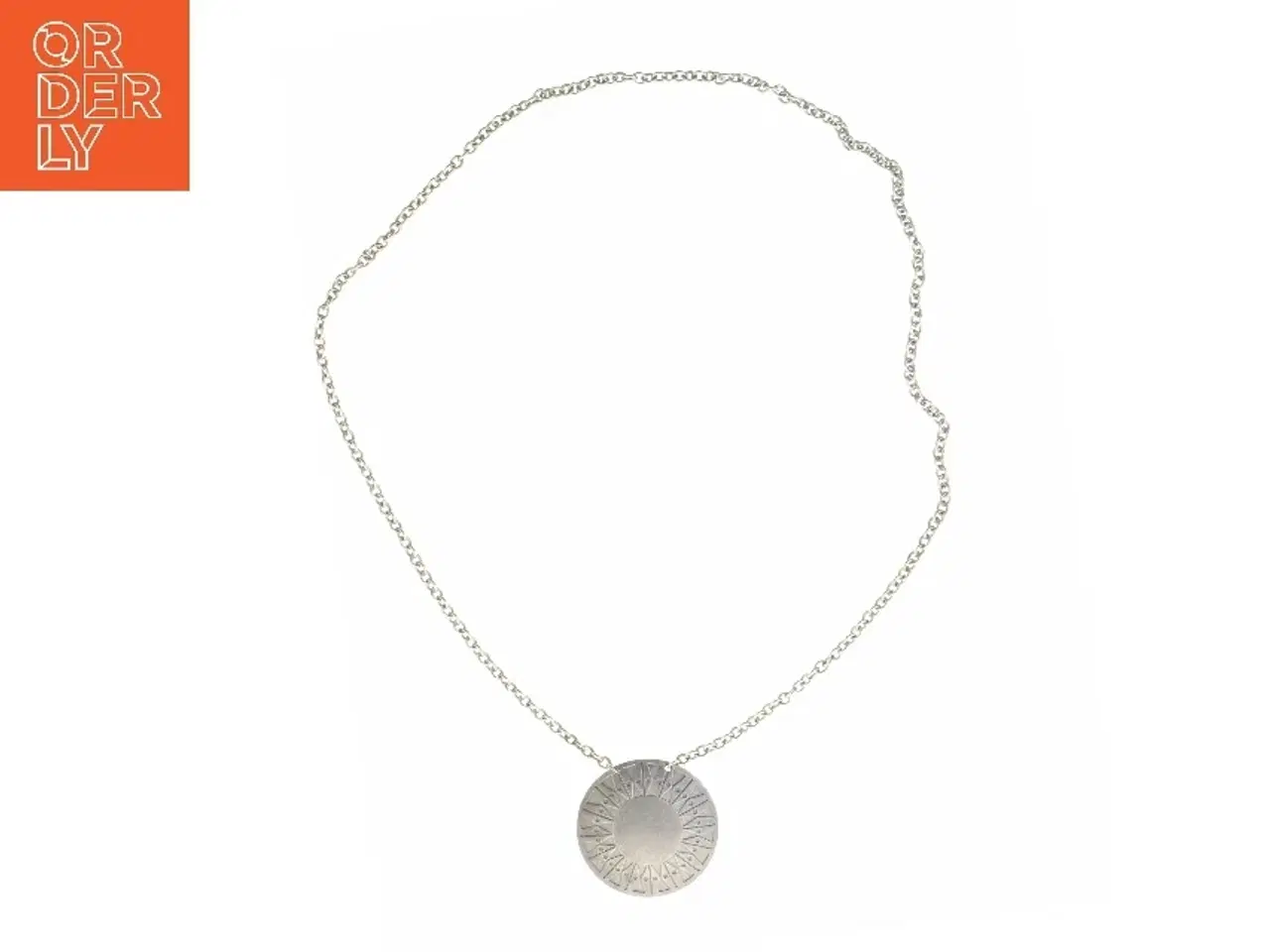 Billede 1 - Sølvhalskæde med rundt vedhæng fra John Friese (str. 68 cm)