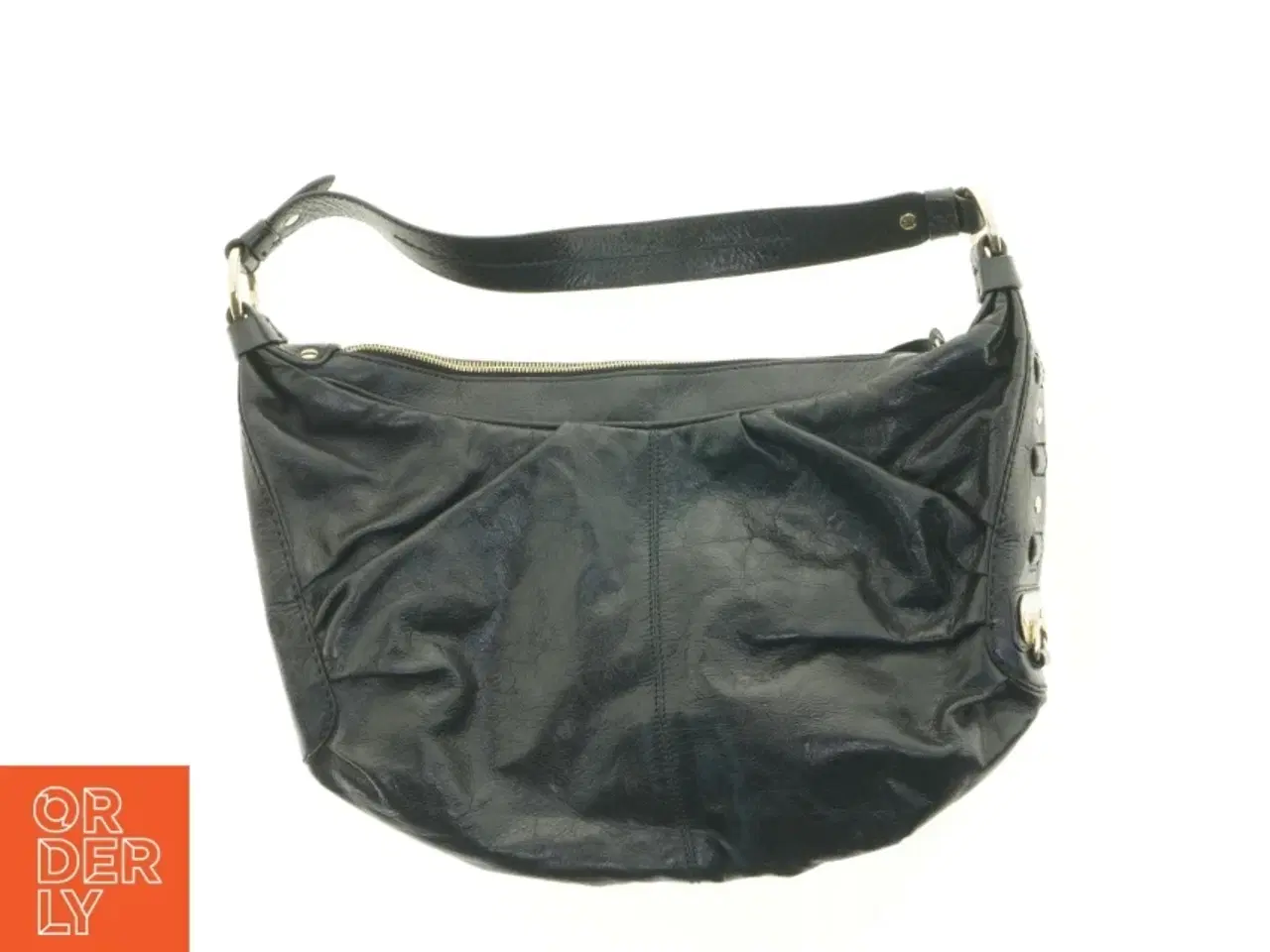 Billede 1 - Sort lædertaske (str. 42 x 30 cm)