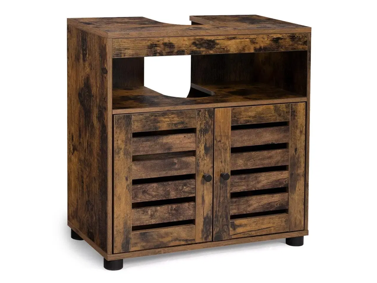 Billede 1 - Underskab til vask badeværelsesskab 60 × 30 × 63 cm, rustik brun med lameldøre