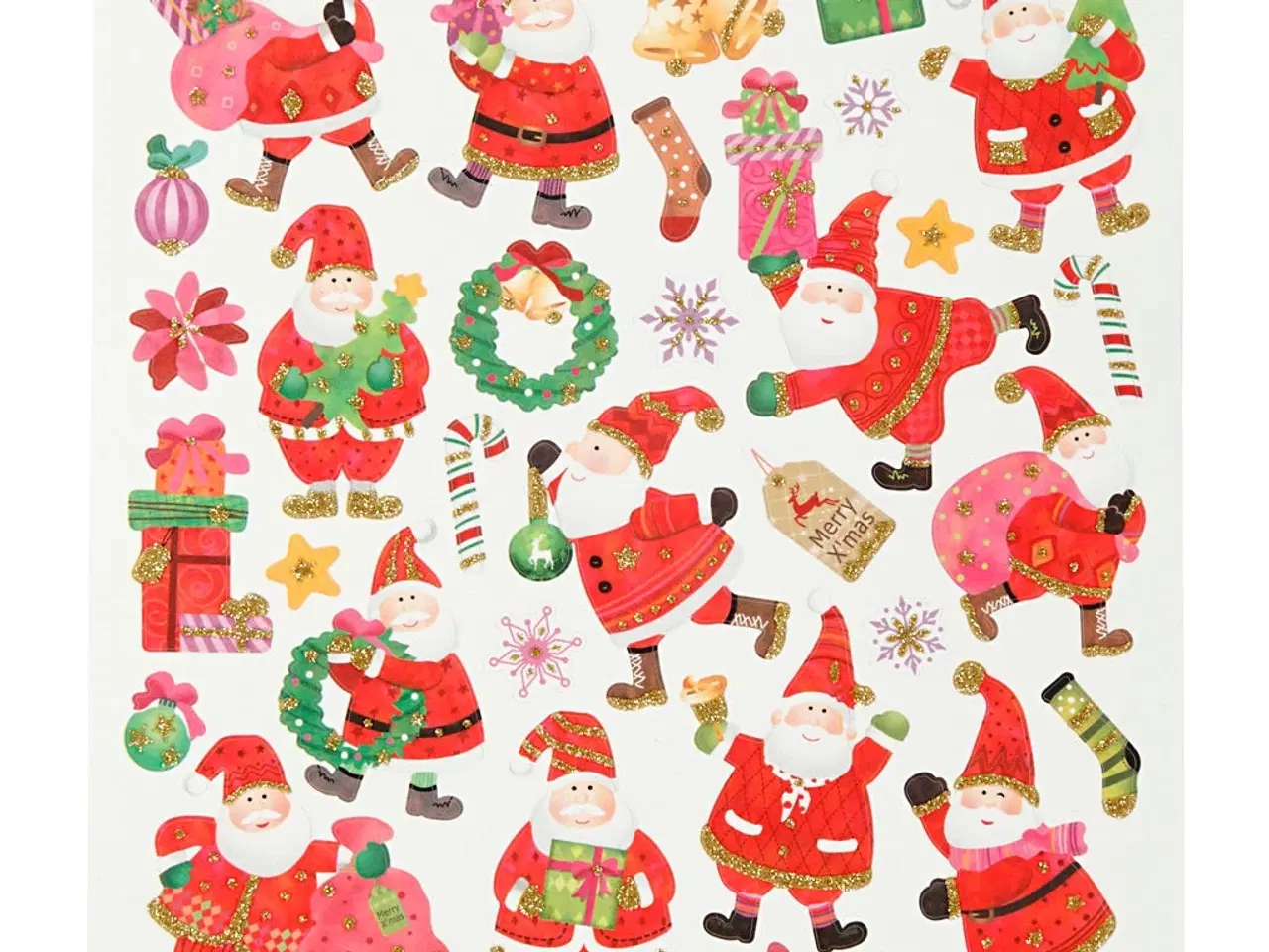 Billede 1 - Julemand i Hopla Stickers - 15x16,5 cm, Glitrende Ark