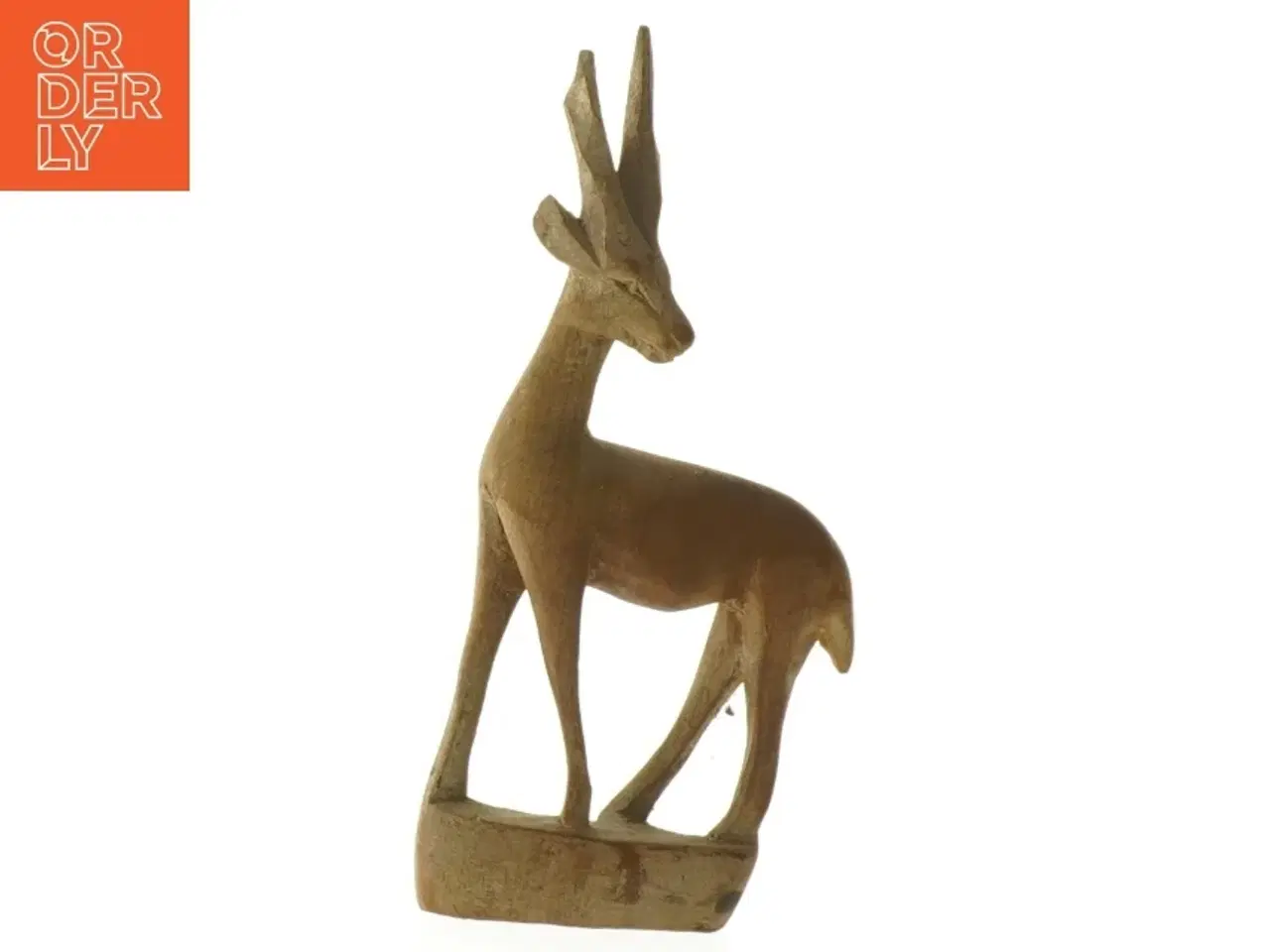 Billede 2 - Træskulptur af hjort (str. 16 cm)